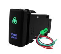 Interrupteur d'alimentation pour Barre Lumineuse compresseur auxiliaire Marche/arrêt, Convient pour Toyota Tacoma, FJ Cruiser, Highlander Bouton Poussoir(Zombie Lights)