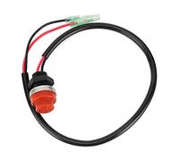 Interrupteur D'arrêt de Moteur de Bateau, Bouton Poussoir Rond Interrupteur sans Clé ABS Fil de 45 Cm Interrupteur D'arrêt de Démarrage de Disjoncteur étanche pour Moteur Hors-bord de Yacht de Bateau