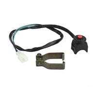 Interrupteur d'arrêt de moto monté sur guidon avec bouton poussoir de démarrage pour arrêt moteur, compatible avec différents modèles pour un contrôle efficace de la moto (rouge)