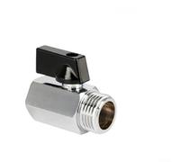 Interrupteur d'arrêt de robinet à tournant sphérique en laiton 6,35 mm pour compresseur d'air, eau, gaz, huile avec connexion filetée 6,35 mm, construction métallique (B)