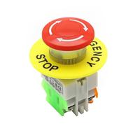 Interrupteur d'arrêt d'urgence 1NO 1NC DPST AC 660V 10A for ascenseur, verrouillage automatique, 1 pièce(1Pcs)