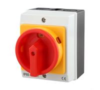 Interrupteur d'arrêt d'urgence 4P 20 A 440 V Interrupteur de séparation de charge IP65 robuste pour installations électriques Montage mural Gris