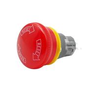 Interrupteur d'arrêt d'urgence à tête Champignon en Plastique de 16 mm avec Contacts 1NO, 1NC et 2NO, 2NC(2NO2NC)