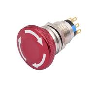 Interrupteur d'arrêt d'urgence étanche en acier inoxydable, bouton-poussoir d'arrêt d'urgence, bouton rotatif à tête champignon verrouillable, 16 mm, 19 mm, 22 mm(19mm Mushroom,3Pin(1NO1NC))