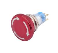 Interrupteur d'arrêt d'urgence étanche en acier inoxydable, bouton-poussoir d'arrêt d'urgence, bouton rotatif à tête champignon verrouillable, 16 mm, 19 mm, 22 mm(16mm Mushroom,3Pin(1NO1NC))