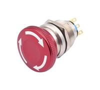 Interrupteur d'arrêt d'urgence étanche en acier inoxydable, bouton-poussoir d'arrêt d'urgence, bouton rotatif à tête champignon verrouillable, 16 mm, 19 mm, 22 mm(22mm Mushroom,6Pin(2NO2NC))