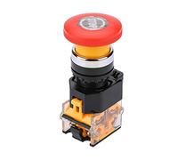 Interrupteur D'arrêt D'urgence Interrupteur à Bouton Poussoir AC 220 / 380V 10A Champignon Rouge 22mm NO NC avec Grosse Tête de Champignon,Boutons Et Indicateurs