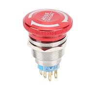 Interrupteur D'arrêt D'urgence, IP65 3/6 Broches 22 Mm 5 A/250 V étanche Rouge Bouton Poussoir Pour Circuit De Contrôle(6 PIN)