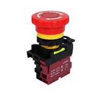 Interrupteur d'arrêt d'urgence verrouillable LA36M 22 mm, bouton-poussoir 12 V, 24 V, 220 V, 10 A, 1 NC, 2 NC(With red light,1NC_AC220-380V)