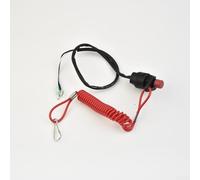 Interrupteur d'arrêt moteur hors-bord avec cordon d'attache de sécurité pour moteurs de bateau - 2,8 x 5,5 cm en plastique - Design circuit ouvert - Rouge Bu