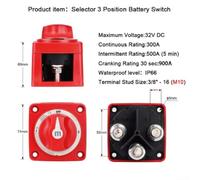 Interrupteur de batterie à 234 positions, très résistant pour une utilisation marine, 48 V, 100 A, 300 A, isolateur d'alimentation de bateau avec compatibilité de montage (3 positions)