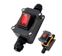 Interrupteur de câble étanche interrupteur Binghe 220V 30A IP67 Interrupteur Etanche avec LED Rouge Interrupteur étanche en ligne Pour une utilisation en extérieur/outils électriques
