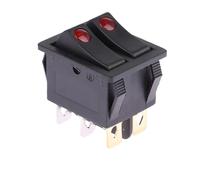 Interrupteur de chauffage électrique 16A ~ 250V AC KCD3-606, Double interrupteur à bascule avec lumière marche/arrêt, bouton d'alimentation à 6 broches, plaque de cuisson électrique