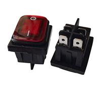 Interrupteur de commande d'alimentation interrupteur à bascule étanche 4 broches 20A/125V 16A/250V interrupteurs à bouton-poussoir avec LED KCD4, paquet de 2, rouge