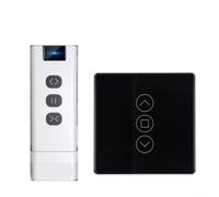 Interrupteur de commande intelligent pour rideau avec RF433, fonctionnement WiFi tactile, activation vocale compatible avec Alexa pour un usage domestique (noir)