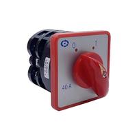 Interrupteur de commutation à came rotatif universel à deux couches, 40 A, 7,5 kW, 380 V, contact argenté, rouge