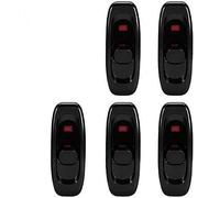 Interrupteur de Cordons en Ligne 5 pcs - Interrupteur Lampe de Chevet à Bascule Intermédiaire ON/OFF AC 250V 10A avec Indicateur LED pour Petit Appareil Noir