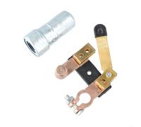 Interrupteur de déconnexion de batterie 12 V 24 V avec nettoyeur de bornes intégré, idéal pour l'isolation et l'entretien de la batterie du véhicule (laiton)