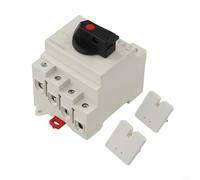 Interrupteur de déconnexion solaire CC - 1000 V - 32 A - 4P - Boîtier PC - Isolateur photovoltaïque marche/arrêt - Ignifuge - Montage sur rail DIN