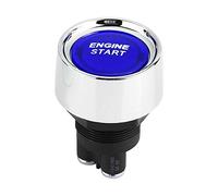Interrupteur de démarrage de moteur de remplacement EVGATSAUTO, interrupteur de démarrage d'allumage à bouton poussoir de démarrage de moteur de véhicule de voiture 12V-24V 50A(Bleu)