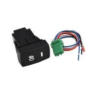 Interrupteur de feu antibrouillard à 5 broches pour Honda Civic Accord CRV Fit Bouton poussoir LED vert câblage direct Installation facile Plastique noir Remplacement 23 x 43,5 x 58,5 mm