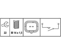 HELLA 6Zf 008 621-331 Contacteur, Feu De Recul - 12V - 2Pôle - Forme De Prise: Ovale - Vissé - Relais À Courant De Travail - Électrique