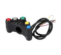 Interrupteur de guidon de moto 22 mm 12 V, commande universelle de guidon 7 en 1 avec phare, feu antibrouillard, klaxon, fonction marche/arrêt et coupure d’alimentation, pour