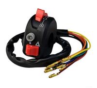 Interrupteur de guidon de moto 3 en 1 Start Kill Lumière étanche IP67 pour pluie Vert LED Bouton lumineux pour gants Compact 22 mm Interrupteur de guidon Noir Robuste électrique