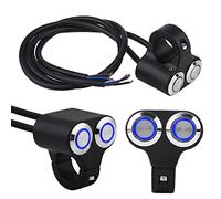 Interrupteur de Guidon de Moto, Interrupteur de Moto 7/8 Pouces 22 Mm, Interrupteur de Clignotant, Interrupteur de Réglage de Moto étanche, Phare de Volant, (lumière bleue)