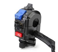 Interrupteur de Guidon de Moto Universel Droite Gauche Paire 7/8 Pouces Klaxon Clignotant Arrêt Moteur Feux de Croisement Interrupteur de Commande D'arrêt D'allumage Noir(le noir)