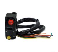 Interrupteur de guidon en alliage d'aluminium de 22 mm pour motos avec clignotants et fonctionnalités, convient pour les constructions rétro et personnalisées tout-terrain (noir)