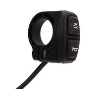 Interrupteur de klaxon pour vélo électrique 12-72V, 22,2 mm/0,87 po remplacement de l'interrupteur de commande de phare et de klaxon accessoire de bouton de commutateur de klaxon 2 en 1