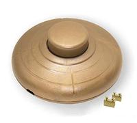 Interrupteur de lampe avec contacts à vis - Interrupteur à pied - 1 pôle 2 A - Doré - Pour câbles à 2 et 3 fils