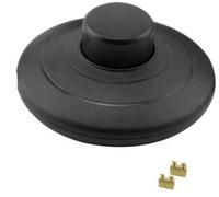 Interrupteur de lampe avec contacts à vis - Interrupteur à pied - Interrupteur intermédiaire - 1 pôle - 2 A - Noir - L'interrupteur à pied rond peut être connecté à un câble à 2 ou 3 fils