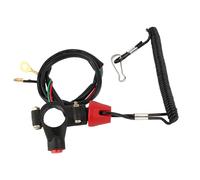 Interrupteur de Lonyard de Sécurité à Moteur: 12V DC, Support de Guidon 7/8 pour VTT, Motos et Tondeuses à Gazon, avec 27,6
