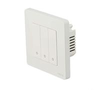 Interrupteur de lumière sans fil style anneau étoile pour maison intelligente, compatible avec Tuya et pour applications Moes (3 gang blanc)