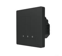 Interrupteur de lumière sans fil style anneau étoile pour maison intelligente, compatible avec Tuya et pour applications Moes (3 gang noir)