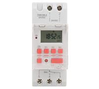 Interrupteur de minuterie programmable hebdomadaire 24 V DC 30 A, relais d’horloge numérique LCD avec 16 programmes par jour, fonction de compte à rebours, batterie de secours