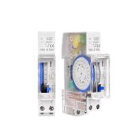 Interrupteur de minuterie SUL180a Relais 24 heures Analogiques Électrique Programmable AC 220V 16A Batterie 35mm Rail Din Interrupteur de temps mécanique 1Pcs