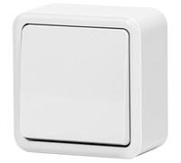 Interrupteur de montage en surface allemand 1 voie et 1 clé, blanc