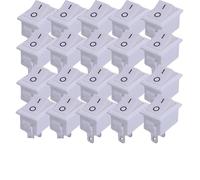Interrupteur de moto, accessoires de voiture, 5 pièces/ensemble, bouton-poussoir, 21x15mm, SPST 2 broches 6A 250V KCD11, encliquetable, marche/arrêt(White -20pcs)
