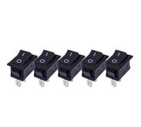 Interrupteur de moto, accessoires de voiture, 5 pièces/ensemble, bouton-poussoir, 21x15mm, SPST 2 broches 6A 250V KCD11, encliquetable, marche/arrêt(Black -5pcs)