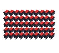 Interrupteur de moto, accessoires de voiture, 5 pièces/ensemble, bouton-poussoir, 21x15mm, SPST 2 broches 6A 250V KCD11, encliquetable, marche/arrêt Ignition Starter pour Voiture(Red -50pcs)