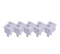 Interrupteur de moto, accessoires de voiture, 5 pièces/ensemble, bouton-poussoir, 21x15mm, SPST 2 broches 6A 250V KCD11, encliquetable, marche/arrêt(White -5pcs)