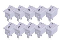 Interrupteur de moto, accessoires de voiture, 5 pièces/ensemble, bouton-poussoir, 21x15mm, SPST 2 broches 6A 250V KCD11, encliquetable, marche/arrêt(White -10pcs)