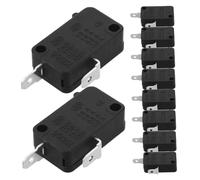 Interrupteur de Porte pour Micro-ondes 16a/250v Lot de 10 Noir | Micro-interrupteur Poussoir Compact, Plastique et Métal, pour Bureau et Dortoir, Pièces de Rechange