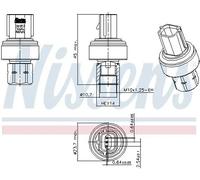 Interrupteur de pression de climatisation 301057 NISSENS pour FORD FORD USA