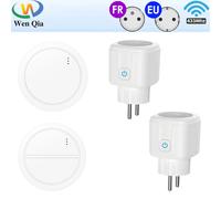 Interrupteur de prise de télécommande sans fil, 50 mètres, prises électriques, 220V, 16a, prise ue pour ventilateur d'appareil ménager 2Plug 1Remote-2gang