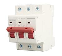 Interrupteur de protection contre les surcharges, boîtier PA66 Mini disjoncteur 3P 6000A haute rupture bonne stabilité DC 750V 63A for système solaire PV Interrupteur automatique