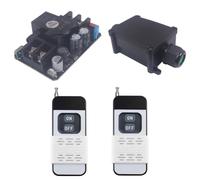 Interrupteur de relais sans fil étanche 85V~275V,220V 240V 30A Relais 150M Interrupteur extérieur de télécommande pour l’agriculture irriguer la porte de garage (AC 85V~275V Récepteur et 2 émetteurs)